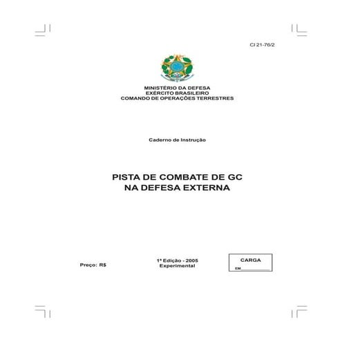 CADERNO DE INSTRUÇÃO PISTA DE COMBATE DE GC NA DEFESA EXTERNA CI 21-76 2