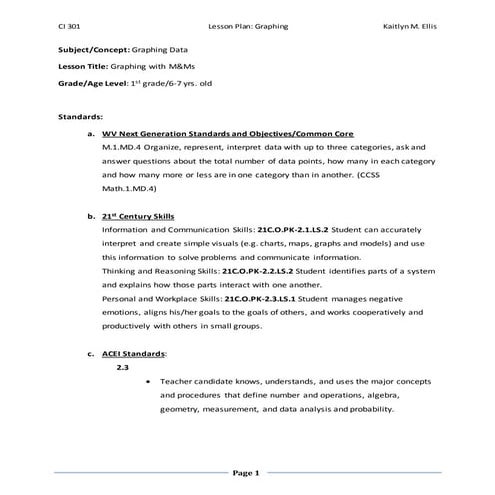 CI 301 Math Lesson Plan | DOCX