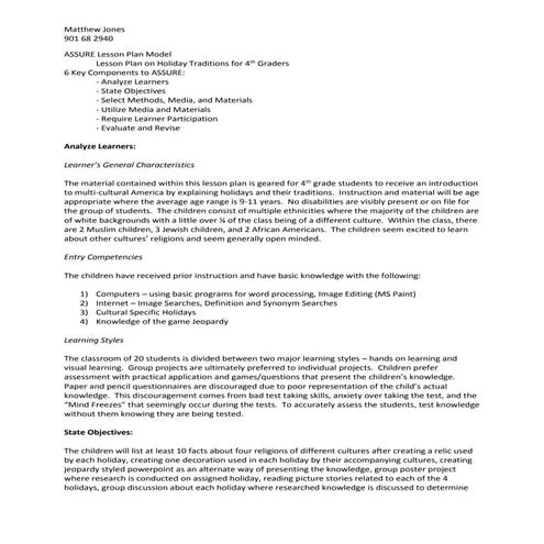 CI 350 ASSURE Lesson Plan