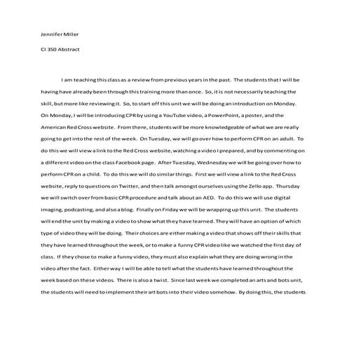 Ci 350   unit plan abstract