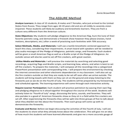 Ci 350 assure method