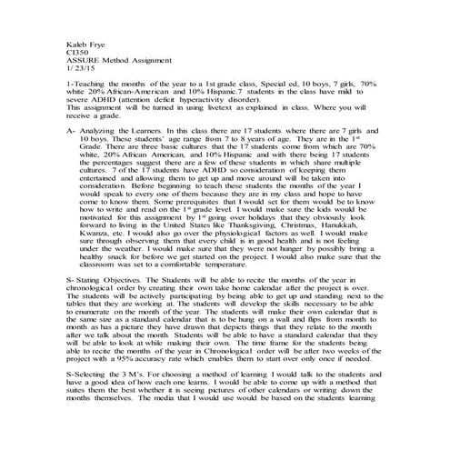 Ci 350 assure method