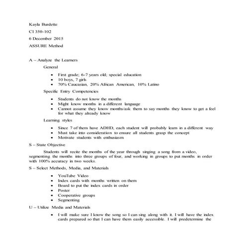 CI 350 assure method