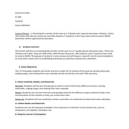 CI 305 - ASSURE METHOD 