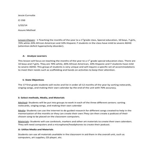 CI 350 Assure Method Assignment Revised