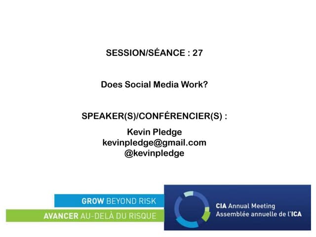 Canadian Institute of Actuaries 2013 Annual Meeting - Social Media