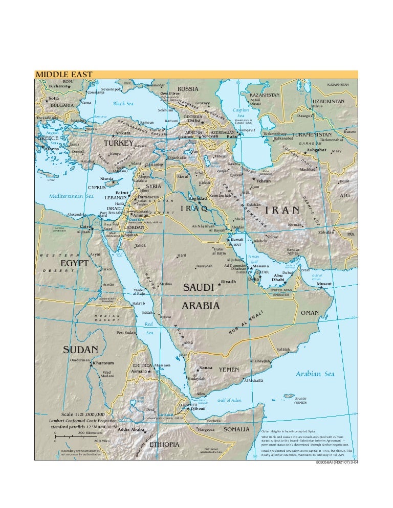 Cia World Factbook Reference Map Middle East Cia World Factbook Reference Map Middle East