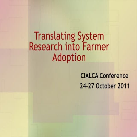 Lynam - Translating system research into farmer adoption