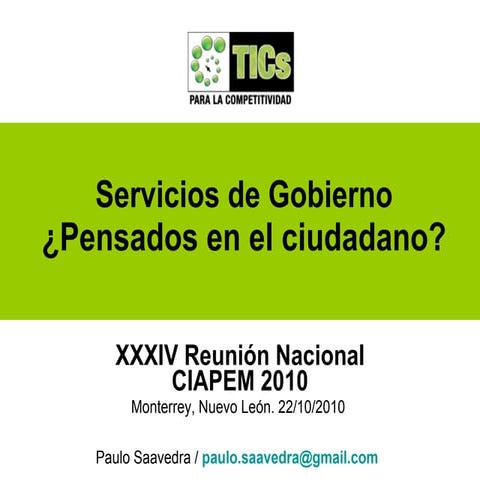 Servicios de Gobierno pensados en el Usuario