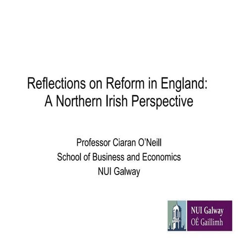 Ciaran O'Neill on NHS reform - a Northern Irish perspective