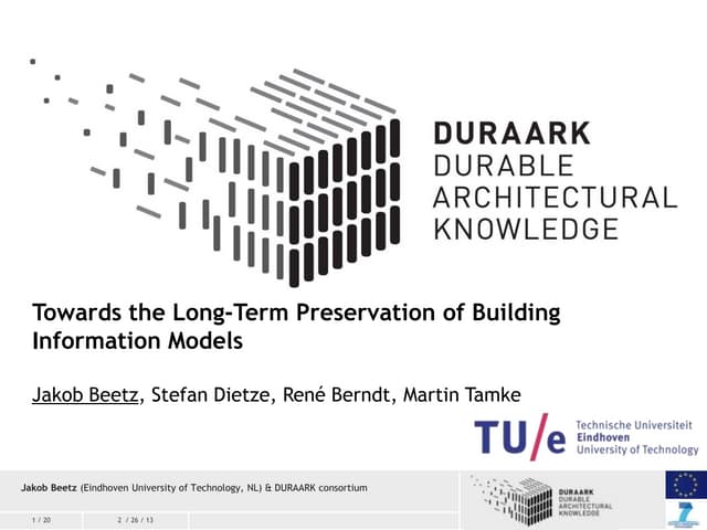 DURAARK presentation CIB W78 "Applications of IT in AEC" conference Beijing 2...