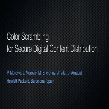 Color Scrambling for Secure Digital Content Distribution