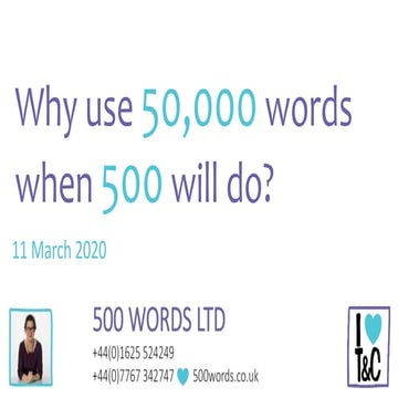 Why use 50000 words when 500 will do? (March 2020)