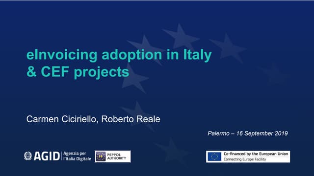 eInvoicing adoption in Italy & CEF projects