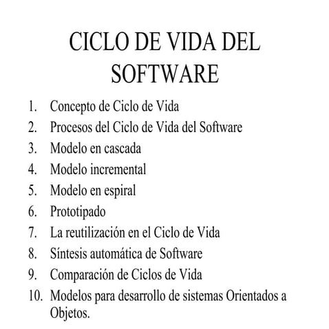 Ciclo de vida del software