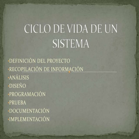 Ciclo de vida de un sistema de información