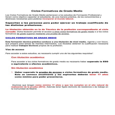 Ciclos formativos de grado medio