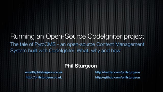 Running an Open-Source CodeIgniter project