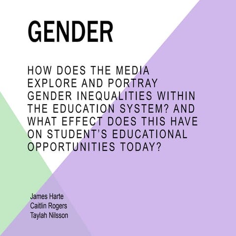 Gender roles and responsibilities assigned in classroom | PPTX