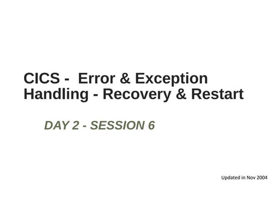 Cics cheat sheet | PDF