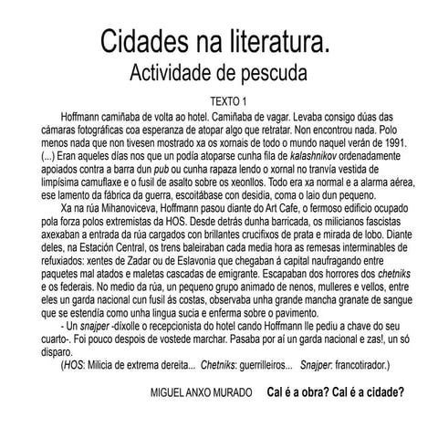 Cidades na literatura