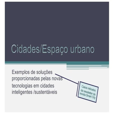 Cidades/Espaço urbano