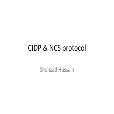 CIDP and NCS protocol
