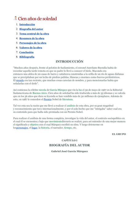 Biografia Del Autor Cien Años De Soledad Cien años de soledad resumen