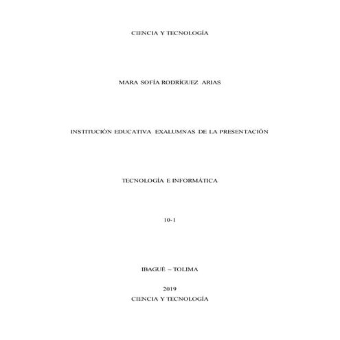 CIENCIA Y TECNOLOGÍA