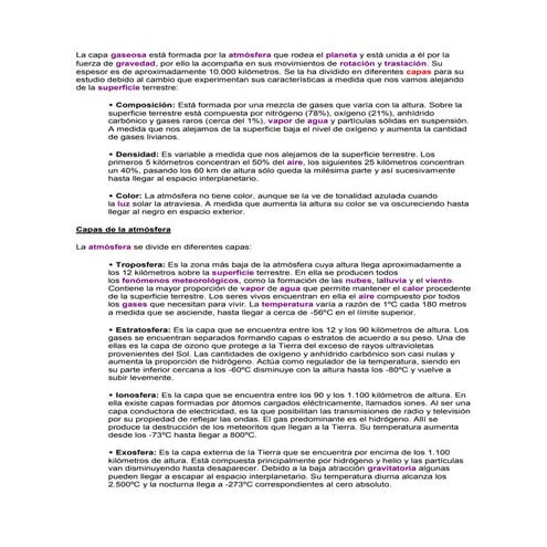 Ciencias naturales la atmosfera datos