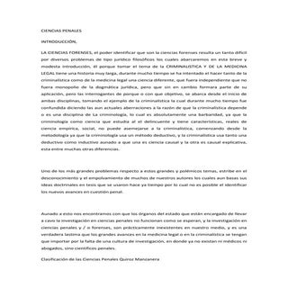 Ciencias penales clasificacion