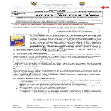 Ciencias sociales 6° la constitución política 