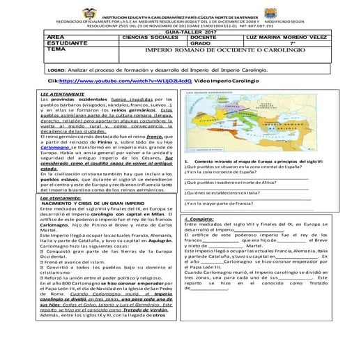 GUÍA DIDÁCTICA IMPERIO CAROLINGIO