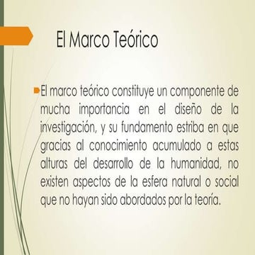 El Marco Teórico y Definición de Hipótesis