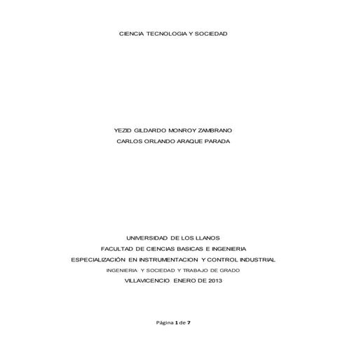 Ciencia tecnologia y_sociedad_yesid_y_araque