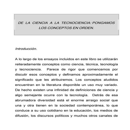 Ciencia, tecnologia y técnica