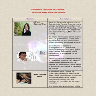 Científicos y científicas de colombia