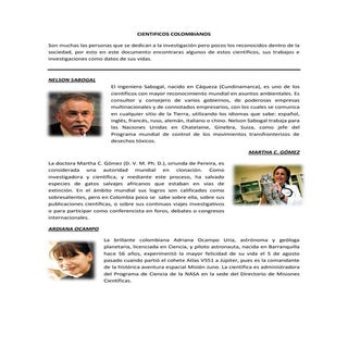 Cientificos colombianos