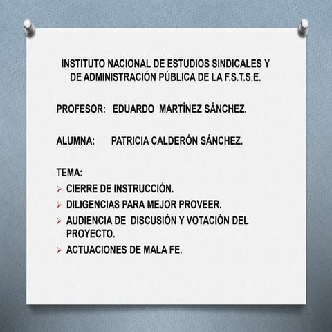 Cierre de instruccion | PPTX