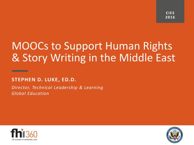 MOOCs to Support Human Rights & Story Writing in the Middle East