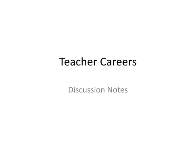 Teacher careers 