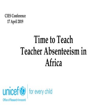 Time to Teach: Teacher Absenteeism in Africa