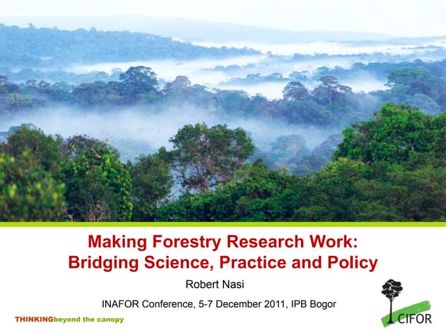 thumbnail of  Making forestry research work: bridging science, practice and policy