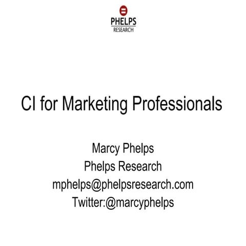 CI for Marketing Professionals