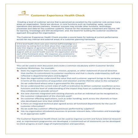 Cif prospectus  customer experience health check