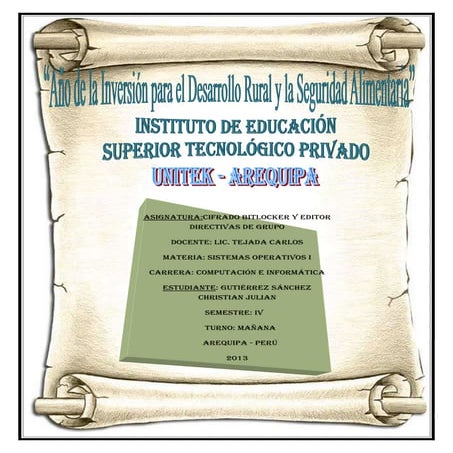 Cifrado bit locker y Directivas de grupo