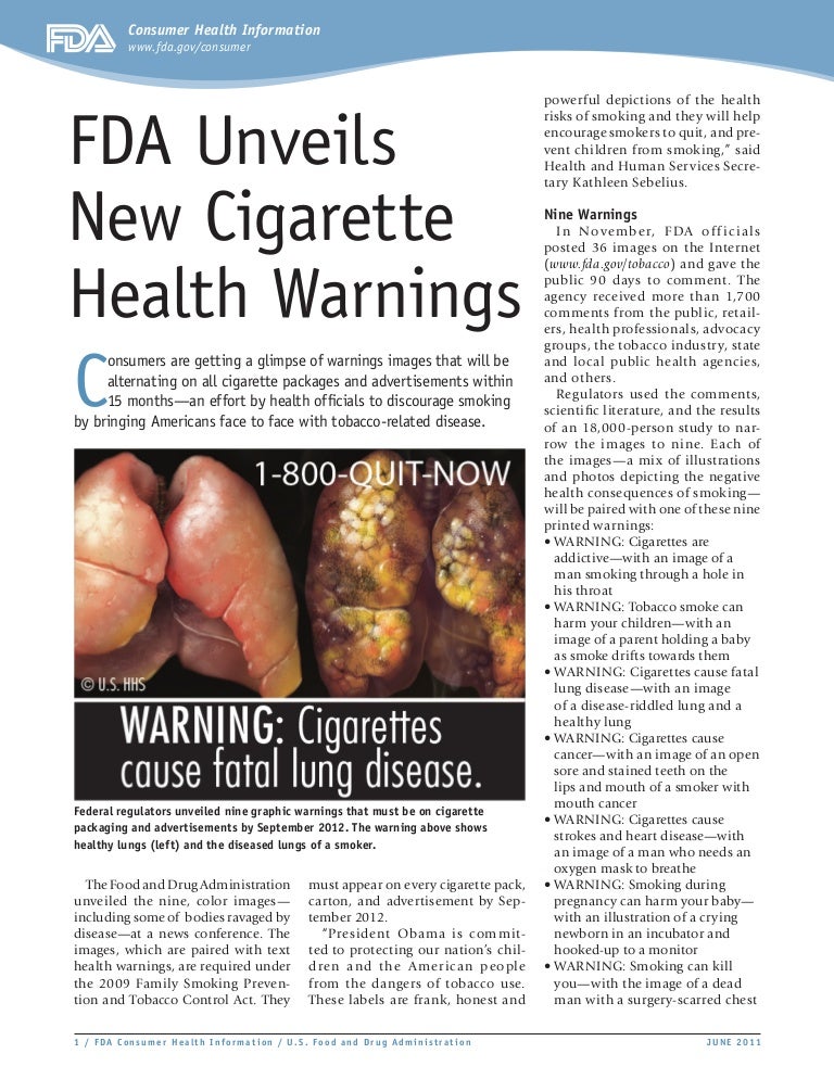 FDA Unveils New Cigarette Health Warnings