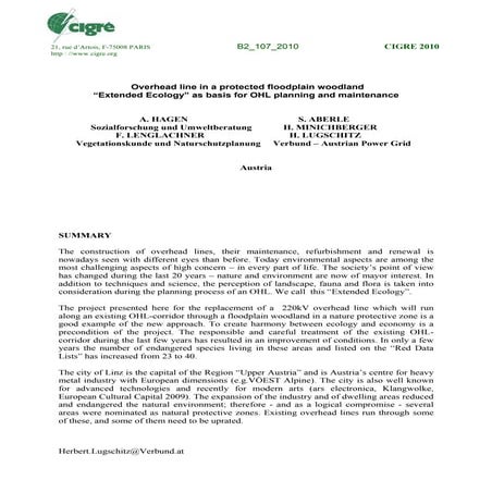 Overhead line in a protected floodplain woodland