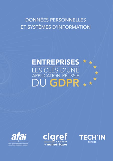 Données personnelles et SI - GDPR