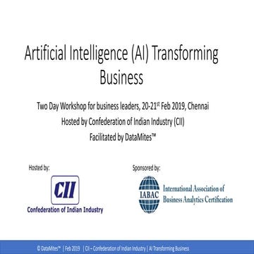 A workshop  on 'AI transforming Business’